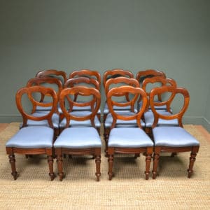 Elegant Set of 6 Victorian Mahogany Antique Balloon Back Chairs 18 Set Of 12 Victorian Mahogany Antique Balloon Back Chairs by J REILLY