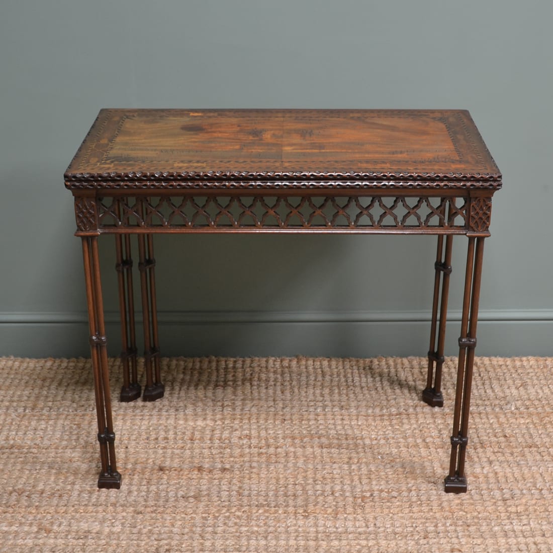 Quality Chinese Chippendale Design Antique Card Table