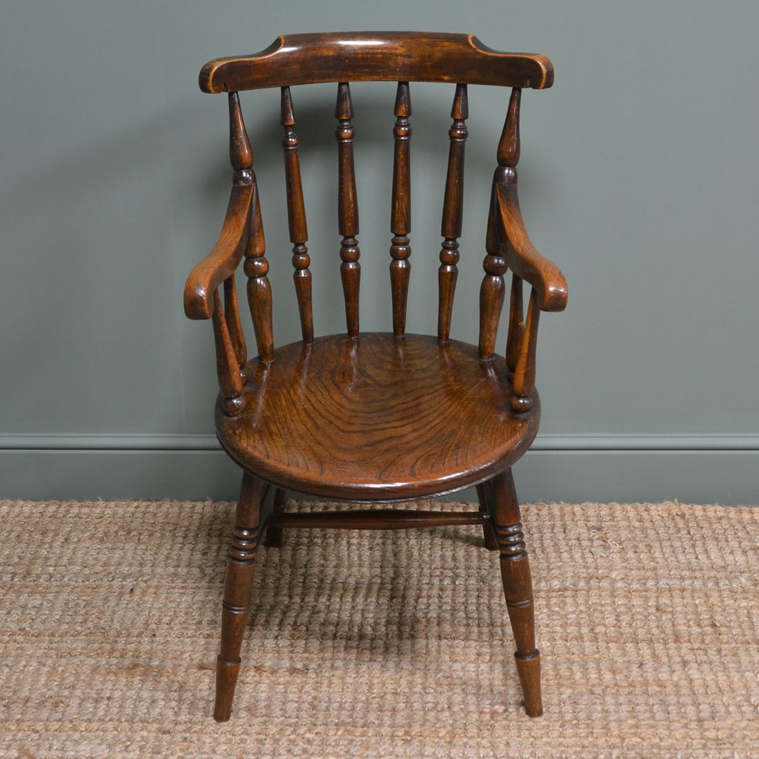 Quality Elm Penny Antique Windsor Chair