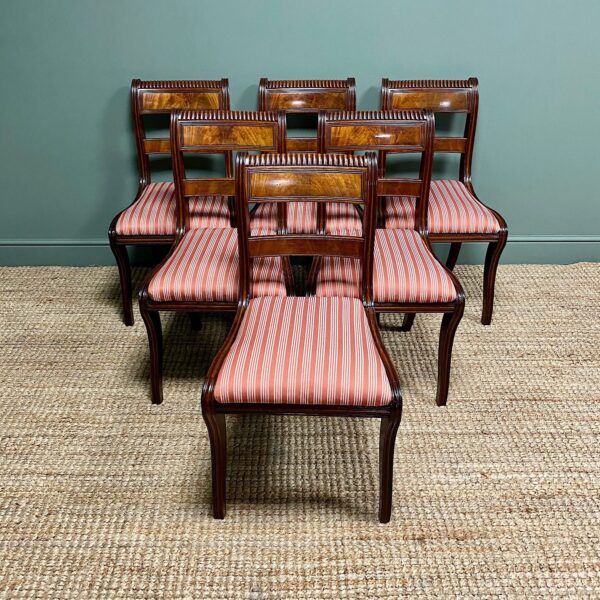Set of Six Antique Regency Mahogany Dining Chairs of Superb Quality.