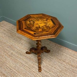 Small Amboyna Antique Victorian Occasional Table 13 Fine 19th Century Coromandel and Marquetry Victorn Occasional Table