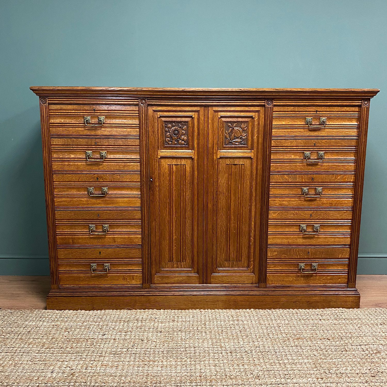 Spectacular Holland & Sons Large Oak Antique Cabinet