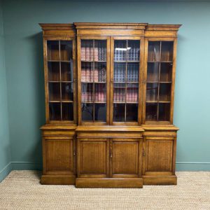 Spectacular Large Victorian Antique Oak Bookcase 19 Solid Oak Antique Library Bookcase
