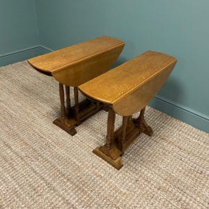Elegant Victorian Antique Drop Leaf Table 14 Pair of Edwardian Oak Drop Leaf Tables
