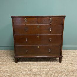 Early 18th Century Country House Antique Oak Chest Of Drawers