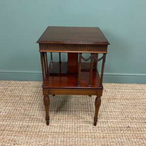 Sheraton Design Edwardian Mahogany Antique Revolving Bookcase