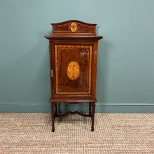 Sensational Victorian Antique Music Cabinet By S. Hall & Sons 19 Victorian Mahogany Inlaid Antique Music Cabinet by Wylie & Lochead