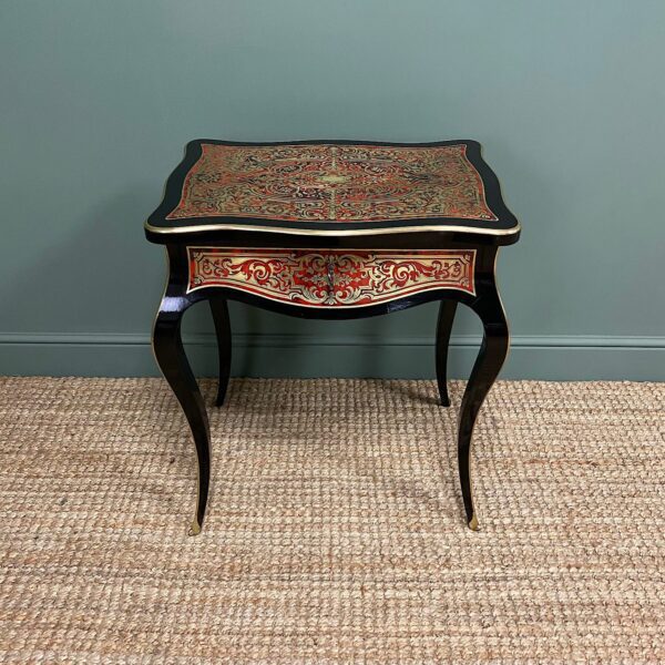 Spectacular William IV Mahogany Antique Sewing Work Table 15 Small 19th Century French Boulle Work Table