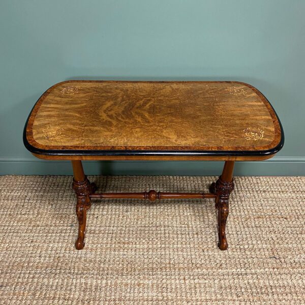 Beautiful Walnut & Amboyna Antique Victorian Side Table