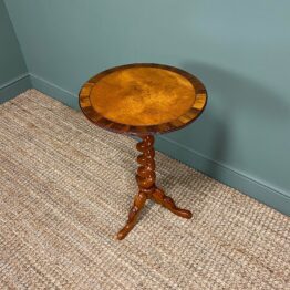 Victorian Satinwood Antique Occasional Lamp Table