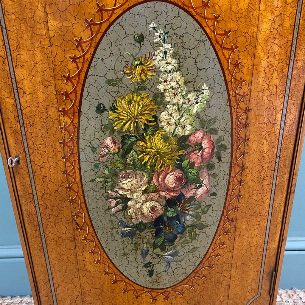 Spectacular Edwardian Satinwood Slim Antique Bookcase