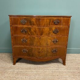 Stunning Georgian Mahogany Antique Serpentine Front Chest of Drawers