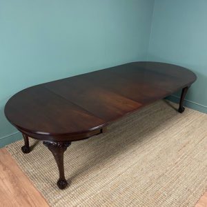 Large Mahogany Antique Victorian Dining Table 15 Wind Out Extending Antique Dining Table