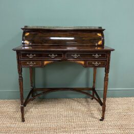 Spectacular Quality Victorian Rosewood Inlaid Antique Writing Desk