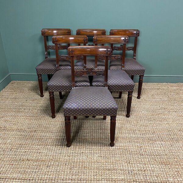 Superb Quality William IV Set of Six Mahogany Antique Dining Chairs