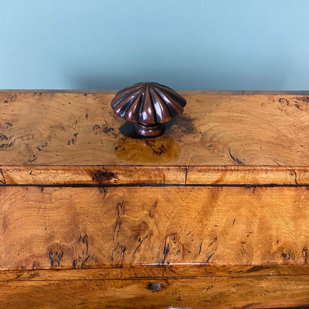 Rare Georgian Burr Elm Antique Tea Caddy