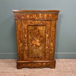 Fine Quality Victorian Walnut Antique Pier Cabinet 16 Golden Walnut Antique Pier Cabinet