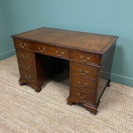 Quality Edwardian Mahogany Antique Desk by Heal & Son