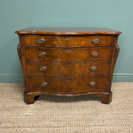Spectacular Mahogany Antique Serpentine Chest of Drawers