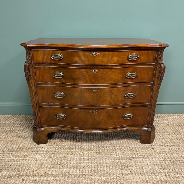 Spectacular Mahogany Antique Serpentine Chest of Drawers