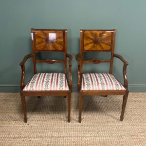 Edwardian Inlaid Antique Mahogany Chairs