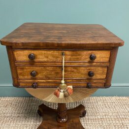 Elegant Victorian Mahogany Antique Workbox / Side Table
