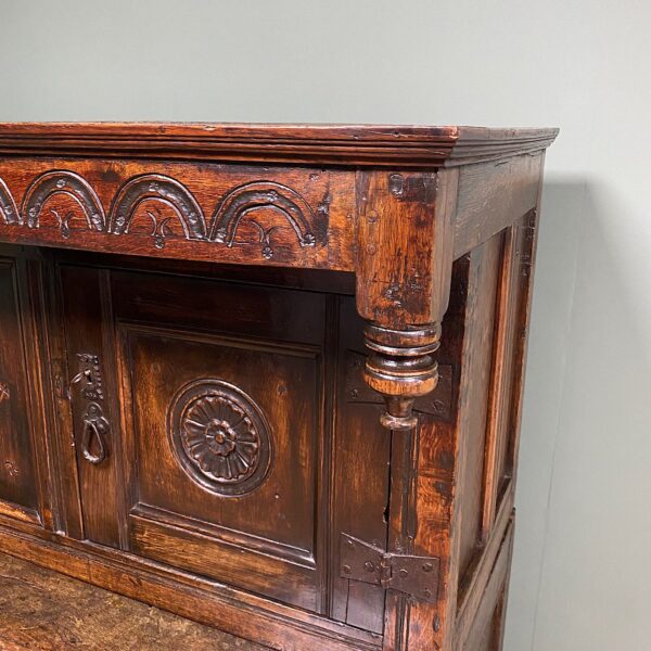 17th Century Period Oak Antique Court Cupboard