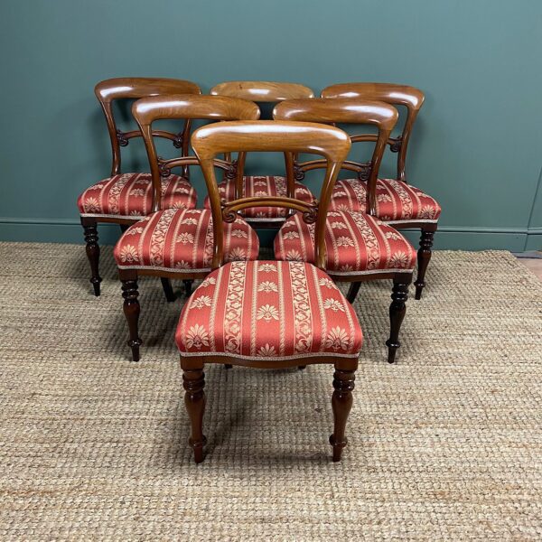 Fine Quality Set Of Six Victorian Mahogany Antique Dining Chairs