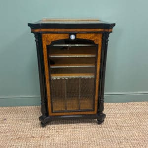Sensational Victorian Antique Music Cabinet By S. Hall & Sons 20 Burr Walnut Victorian Antique Music Cabinet by James Shoolbred & Co
