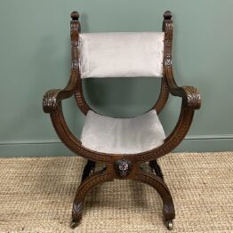 Spectacular Victorian Oak Antique Armchair