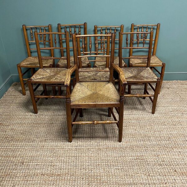 8 Georgian Elm Country House Antique Chairs