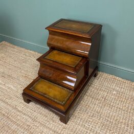 Victorian Mahogany Antique Library Steps / Bed Steps