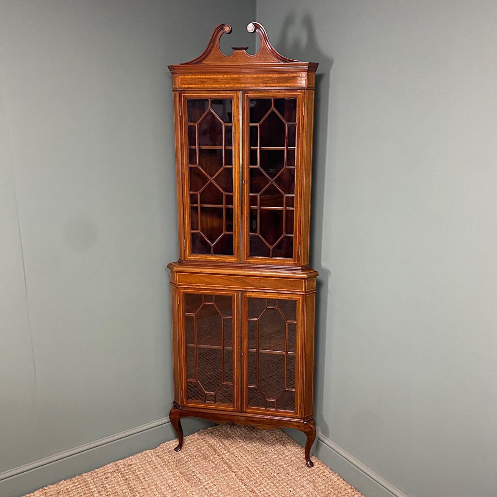 Beautiful Edwardian Mahogany Antique Corner Cabinet