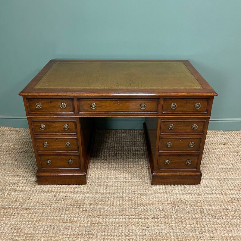 Quality Victorian Mahogany Antique Pedestal Desk - Antiques World