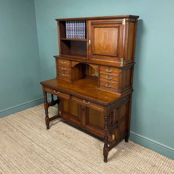 Unusual Victorian Gillows Walnut Secretaire Cabinet
