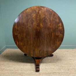 Large Circular Rosewood Antique Dining Table