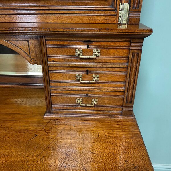 Unusual Victorian Gillows Walnut Secretaire Cabinet