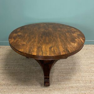 Superb Quality Antique Pedestal Dining Table 17 Large Circular Rosewood Antique Pedestal Dining Table