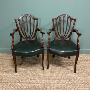 Hepplewhite Design Antique Carver Chairs in Mahogany