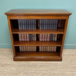 Quality Large Antique Mahogany Bookcase by Gillows 17 Large Inlaid Antique Mahogany Open Bookcase