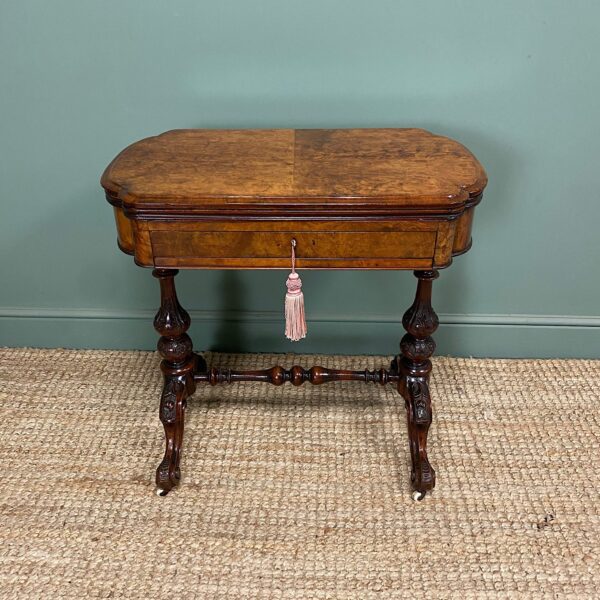 Spectacular Victorian Antique Figured Walnut Games Table