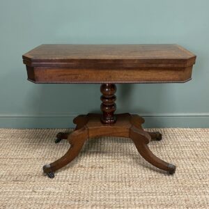 Quality Antique Regency Games Table with Brass Inlay 18 Quality Mahogany Antique Regency Games Table
