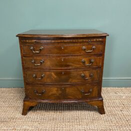Quality Small Bow fronted Antique Chest with Brushing Slide