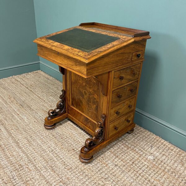 Spectacular Quality Antique Victorian Walnut Davenport Desk
