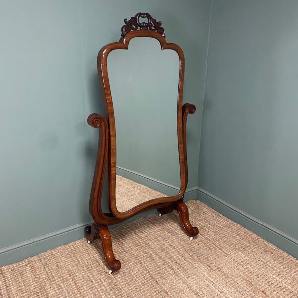 Stunning Mahogany Antique Victorian Cheval Mirror
