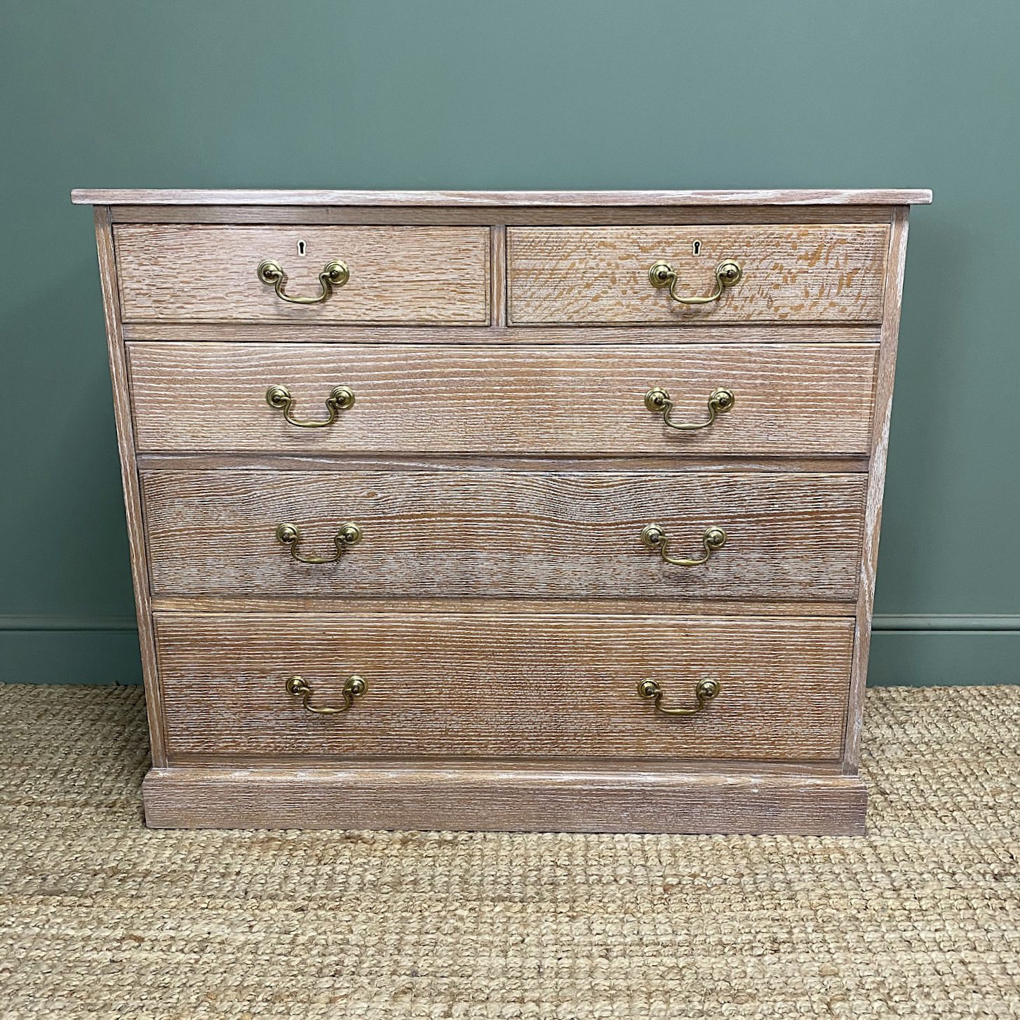 Antique Limed Oak Chest by Waring and Gillows