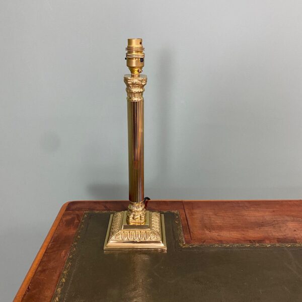 Quality Brass Corinthian Column Antique Lamp 