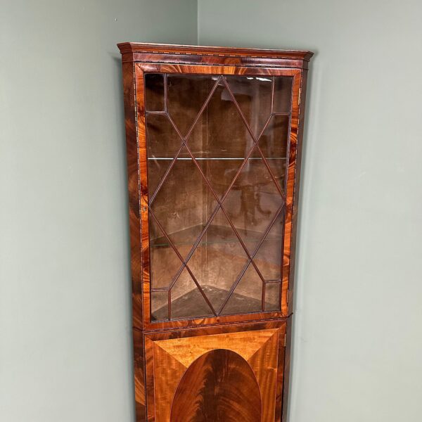 Spectacular Antique Inlaid Edwardian Corner Cabinet