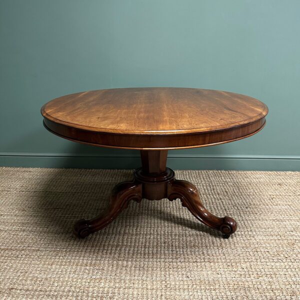 Beautifully Figured Mahogany Circular Antique Dining Table