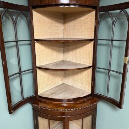 Beautiful Edwardian Mahogany Antique Bow Fronted Corner Cabinet
